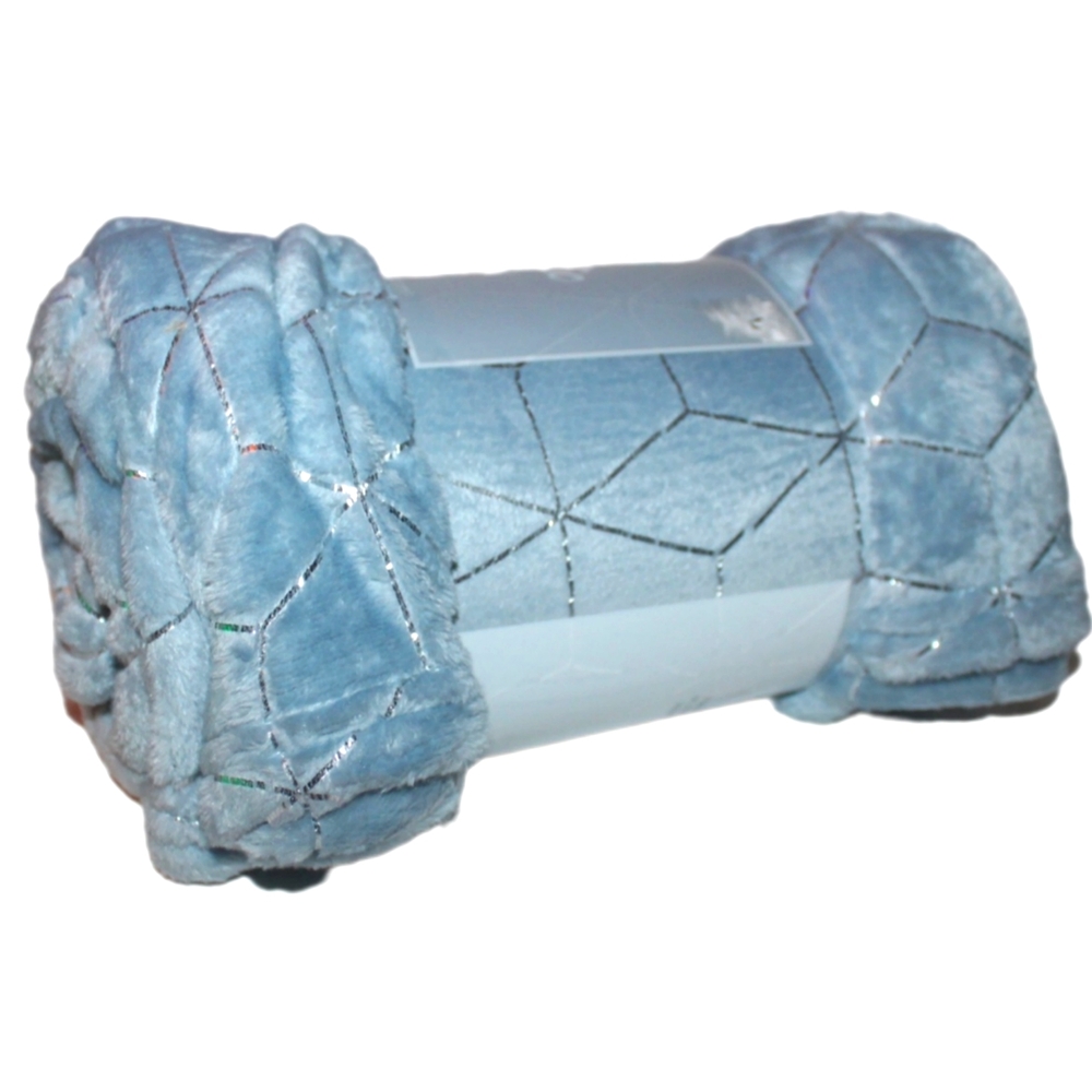 Comfort Bay Metallic Throw Blanket - Blue - Picture 3 of 11